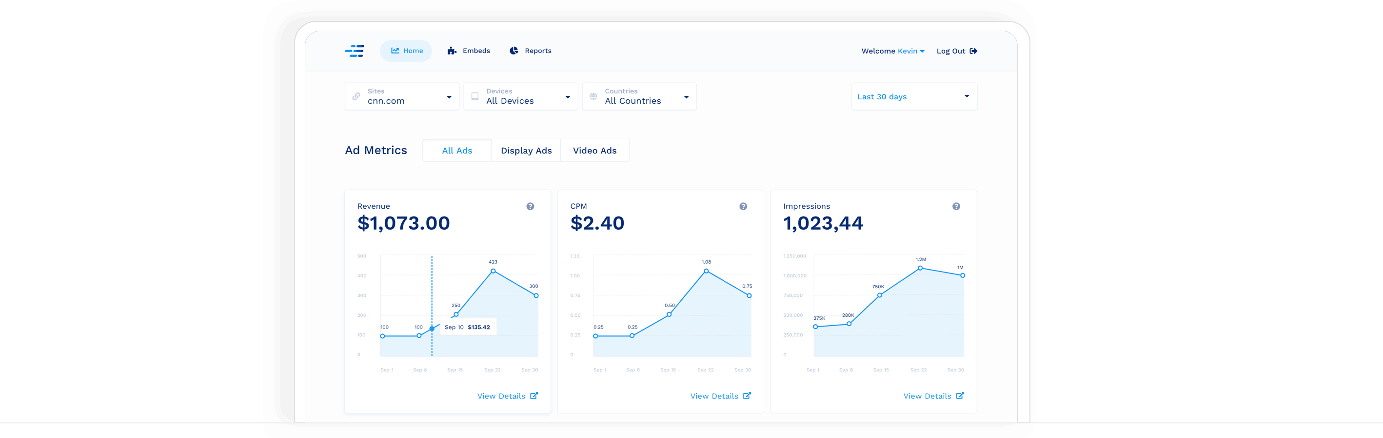 Publisher Dashboard